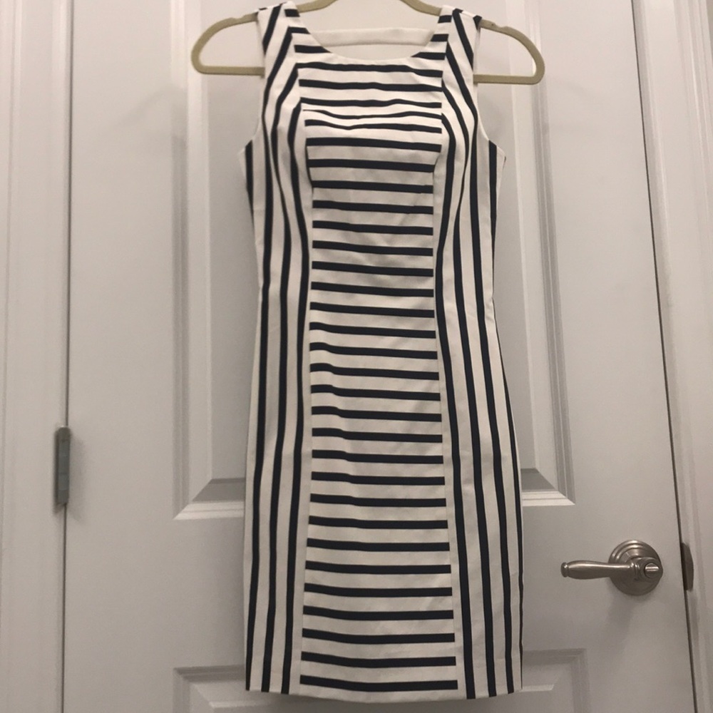 Navy and White Dress